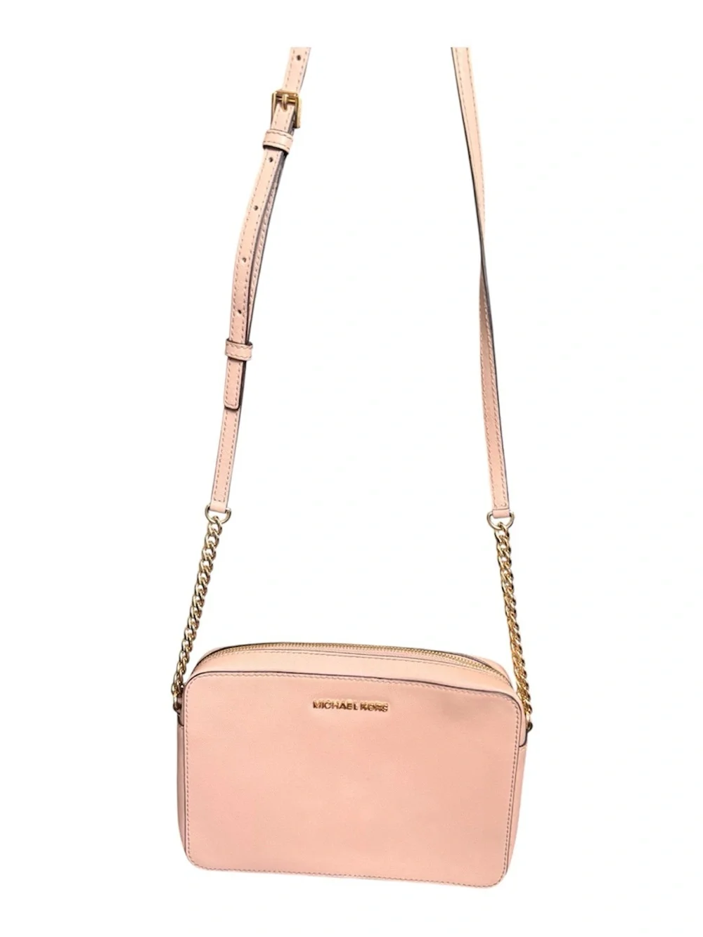 Michael Kors Jet Set Large Saffiano Leather Crossbody Bag/ Powder Pink